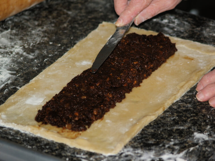 Spoon Half of the Fig Paste Down the Middle