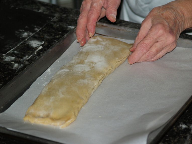 Place on Parchment Paper Seam Side Down