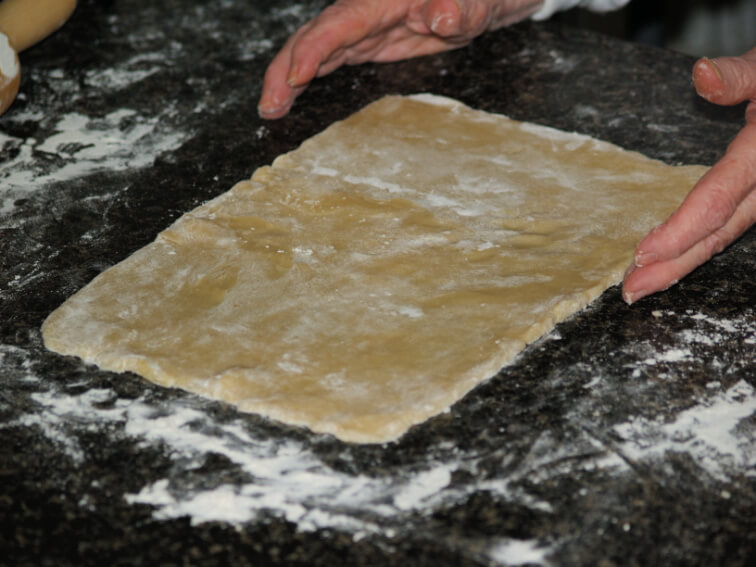 Roll One Half of Dough into a 14 x 7 INCH Rectangle