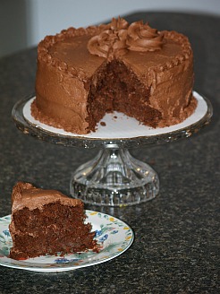 Sauerkraut Chocolate Layer Cake with a Milk Chocolate Frosting