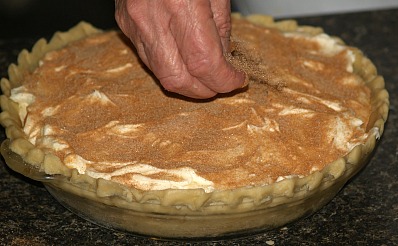 Sprinkle Cinnamon and Sugar Over Cream Cheese Mixture