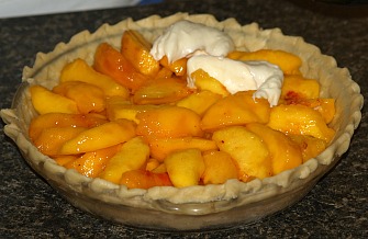 Spread Cream Cheese Mixture Over Fresh Peaches