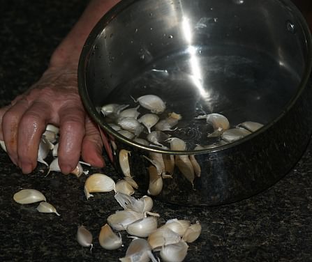 Placing Garlic in Boiling Water