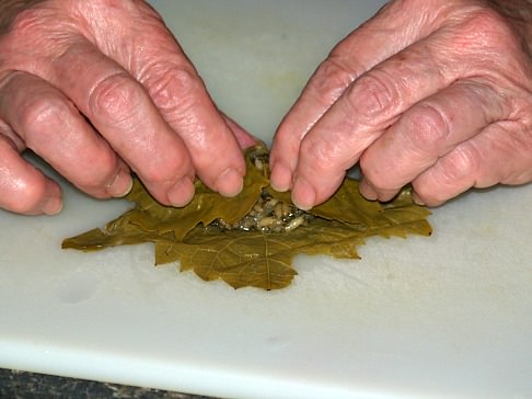 Step Two Stuffing Grape Leaf