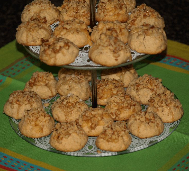 Greek Honey Walnut Balls Tiered