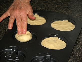 Pressing Dough in Mold