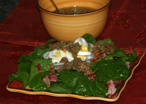 Hot Bacon Salad Dressing for Spinach