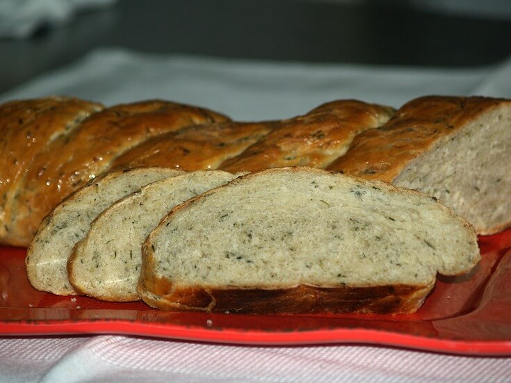 Sliced Zucchini Yeast Bread Recipe in a Long Loaf Twist