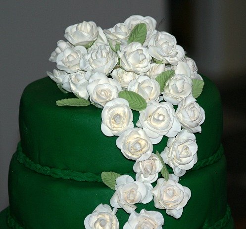 Gum Paste Flowers on Irish Wedding Cake