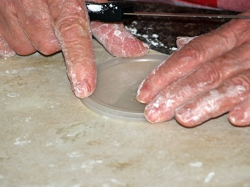 Measuring Cannoli Dough