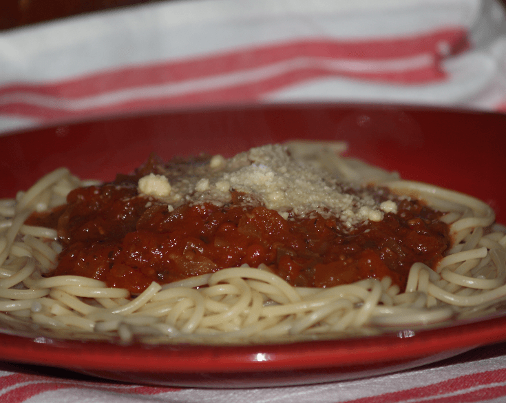 Chunky Spaghetti Sauce with Pasta