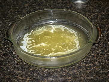 Melted Butter in Round Baking Pan